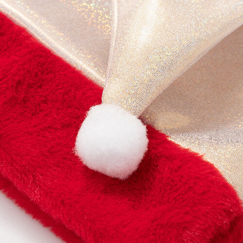 Brokatowa czapka św. Mikołaja do sublimacji - szampańska