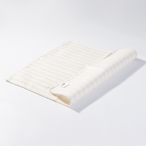 Płócienna mata stołowa 45 x 40 cm kremowa w żółte paski do sublimacji