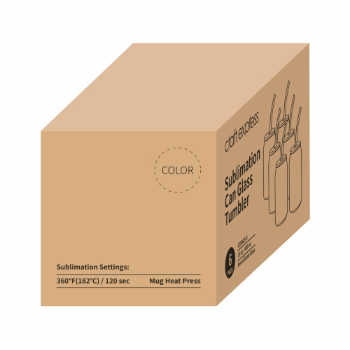 Zestaw 6 szklanek szronionych 400 ml ze słomką i bambusową pokrywką do sublimacji