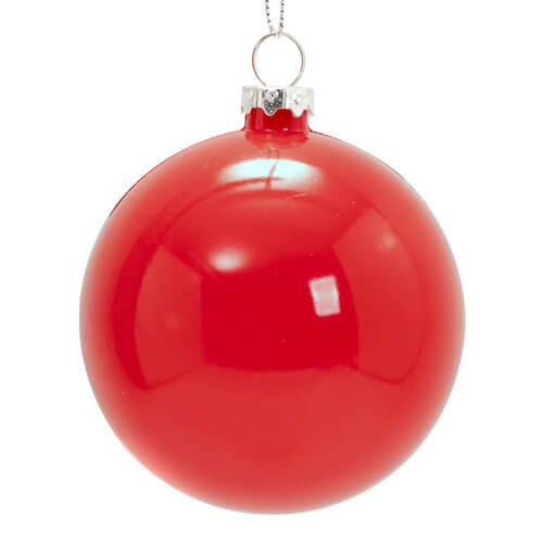 Bombka choinkowa Ø 7,8 cm do sublimacji - czerwona błyszcząca