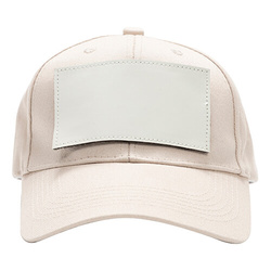 Bawełniana czapka z daszkiem z prostokątną naszywką na rzep do sublimacji - khaki