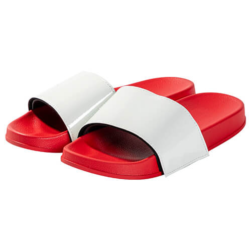 Klapki dla dorosłych do sublimacji - czerwona podeszwa