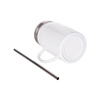 Kubek Mason Jar 500 ml ze słomką i rączką do sublimacji - biały