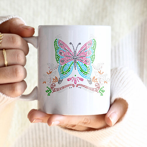 Arkusz z cyrkoniami do termotransferu - mały motyl