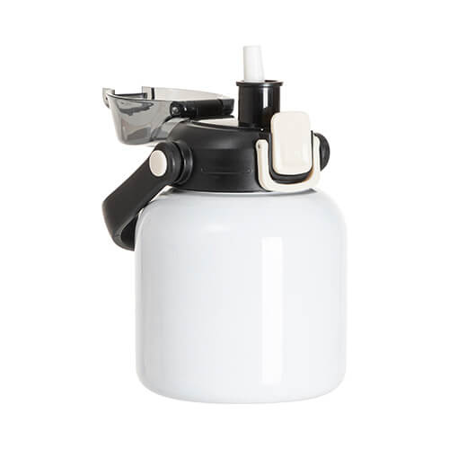 Butelka podróżna ze stali nierdzewnej 800 ml z uchwytem do sublimacji - biała