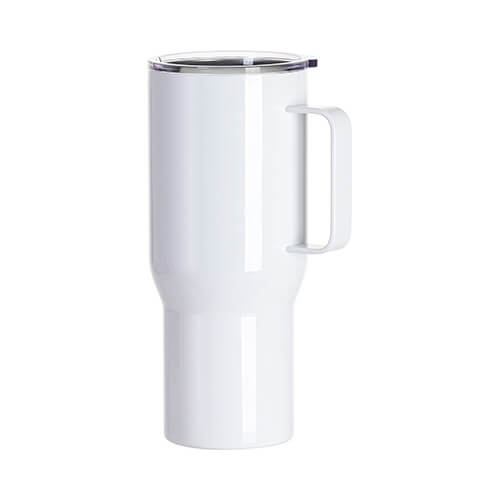Kubek podróżny 750 ml z rączką ze stali nierdzewnej do sublimacji - biały