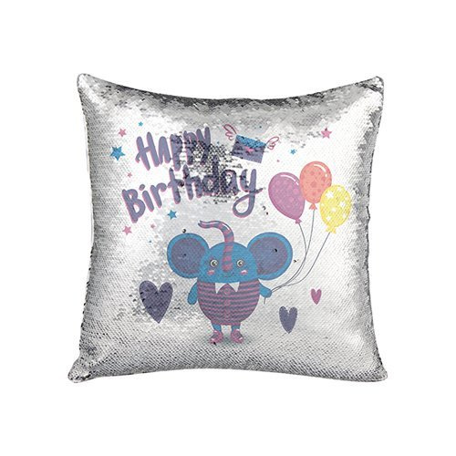 Poszewka 40 x 40 cm z cekinami do sublimacji - srebrna