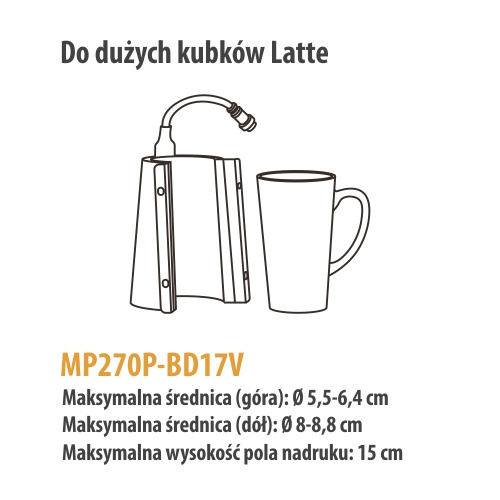 Grzałka do dużych kubków latte do prasy Elite Pro / Pro Max
