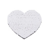 Dwukolorowe cekiny do sublimacji i aplikacji na tekstyliach - srebrne serce 12 x 10,5 cm