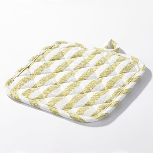 Mata kuchenna 20 x 20 cm kremowa w jasnozielone paski do sublimacji