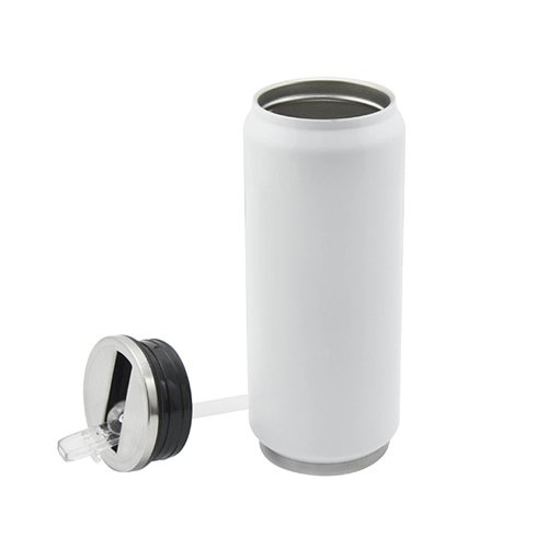 Bidon - puszka na napoje 350 ml ze słomką do sublimacji - biały