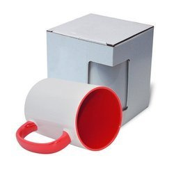 Kubek MAX 450ml FUNNY czerwony z kartonikiem KAR5 Sublimacja Termotransfer