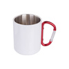 Kubek metalowy 300 ml do sublimacji z uszkiem karabińczykiem - biały
