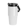 Kubek podróżny ze stali nierdzewnej 600 ml z pokrywką z ustnikiem do sublimacji - biały