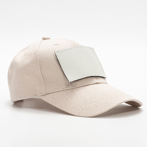 Bawełniana czapka z daszkiem z prostokątną naszywką na rzep do sublimacji - khaki