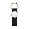 Brelok skórzano-metalowy do sublimacji - koło - czarny