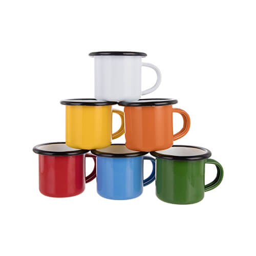 Kubeczek emaliowany 100 ml zielony z czarnym rantem Sublimacja Termotransfer