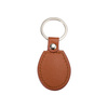 Brelok skórzano-metalowy do sublimacji - owal - brązowy