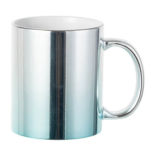 Kubek platerowany 330 ml do sublimacji - srebrno-błękitny gradient