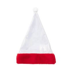 Brokatowa czapka św. Mikołaja do sublimacji - biała