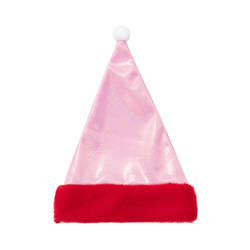 Brokatowa czapka św. Mikołaja do sublimacji - różowa