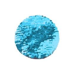 Dwukolorowe cekiny do sublimacji i aplikacji na tekstyliach - błękitne kółko Ø 10 cm