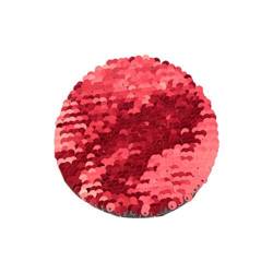 Dwukolorowe cekiny do sublimacji i aplikacji na tekstyliach - czerwone kółko Ø 10 cm