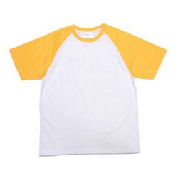 Koszulka biała z żółtymi rękawkami JSubli Apparel Sublimacja Termotransfer