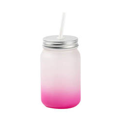 Kubek Mason Jar 450 ml szroniony bez uszka do sublimacji - fioletowy gradient