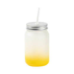 Kubek Mason Jar 450 ml szroniony bez uszka do sublimacji - żółty gradient