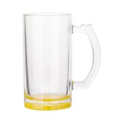 Kufel szklany 470 ml do sublimacji - żółte dno
