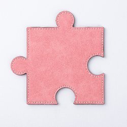 Skórzana podkładka pod kubek w kształcie puzzla do sublimacji - różowa