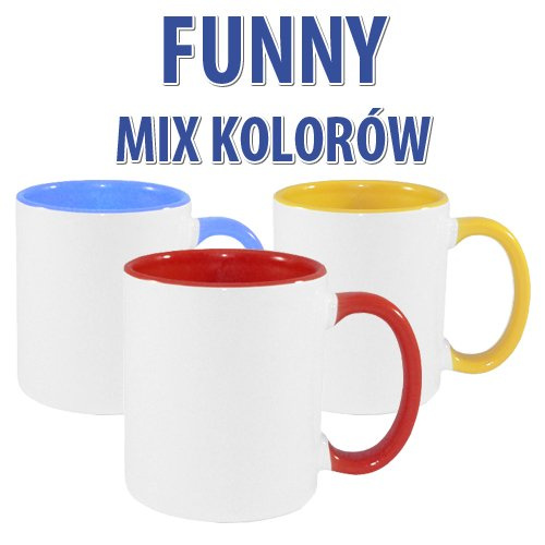 144 sztuki Kubków Kolorowych - MIX Kolorów FUNNY - GRATIS - ryza papieru sublimacyjnego - Sublimacja Termotransfer