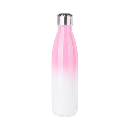 Bidon - butelka na napoje 500 ml do sublimacji - biało-różowa