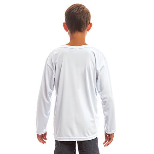 Młodzieżowa koszulka Solar z długim rękawem do sublimacji - biała